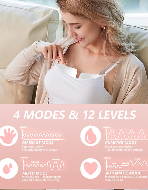 Load image into Gallery viewer, Electric Breast Pump,  Wearable Breast Pump, Hands-Free Breast Pumps with 3 Modes, 9 Levels, Pink
