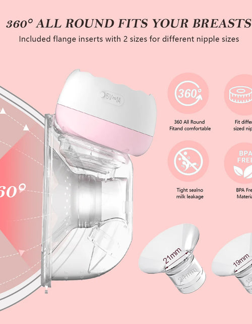 Load image into Gallery viewer, Electric Breast Pump,  Wearable Breast Pump, Hands-Free Breast Pumps with 3 Modes, 9 Levels, Pink
