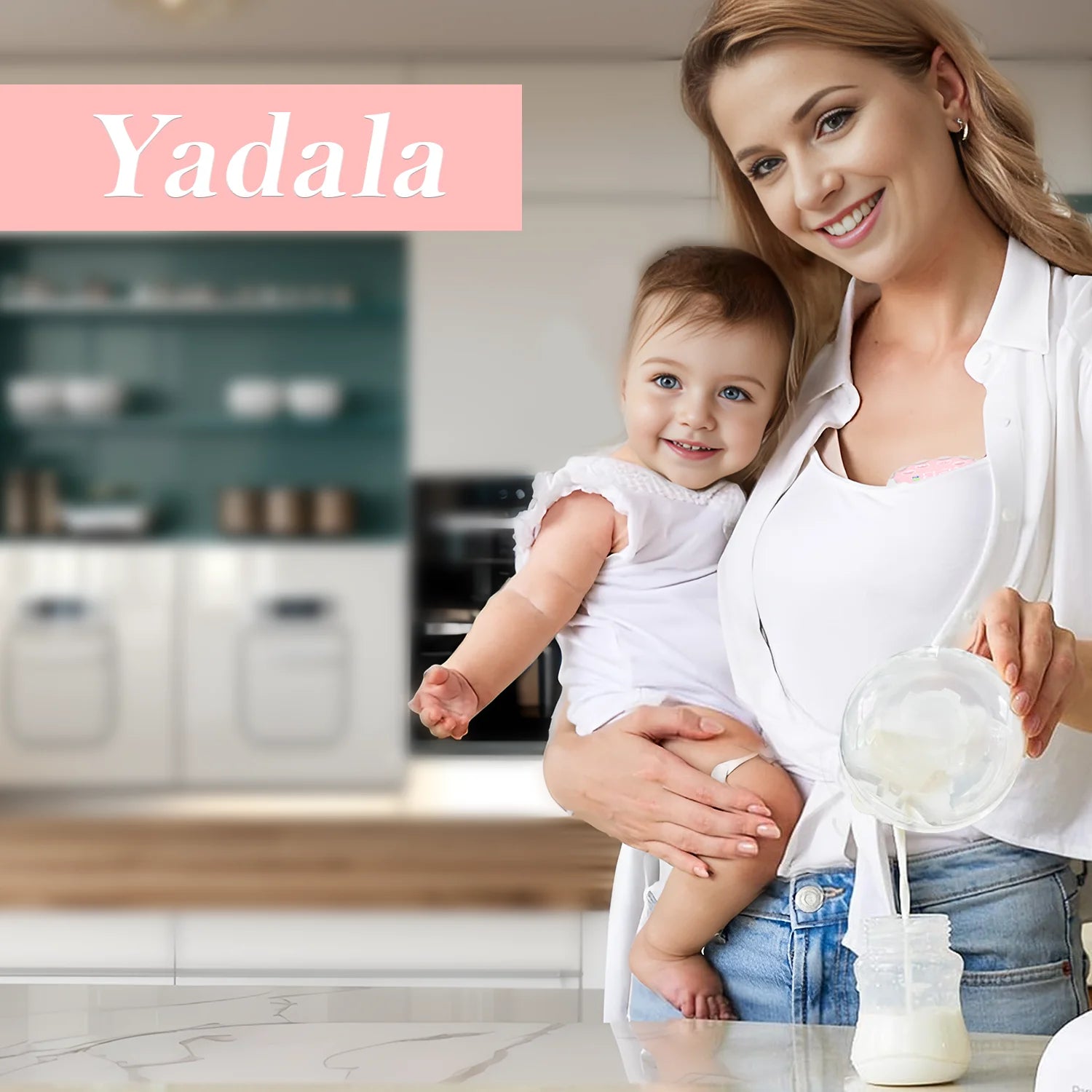 Electric Breast Pump,  Wearable Breast Pump, Hands-Free Breast Pumps with 3 Modes, 9 Levels, Pink