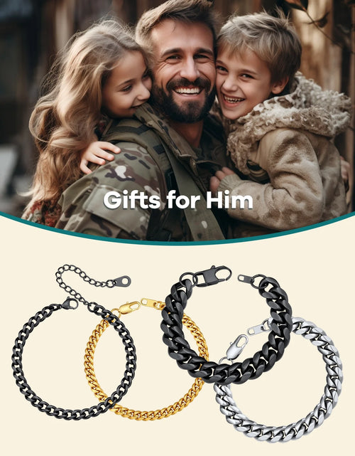 Load image into Gallery viewer, Cuban Link 10MM Wide 18K Gold Chain Bracelets Punk Mens Women Jewelry Gift, 19&quot; Length

